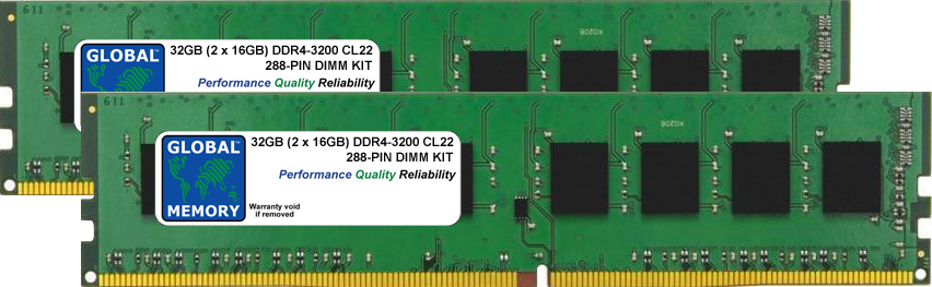 32GB (2 x 16GB) DDR4 3200MHz PC4-25600 288-PIN DIMM MEMORY RAM KIT FOR LENOVO PC DESKTOPS
